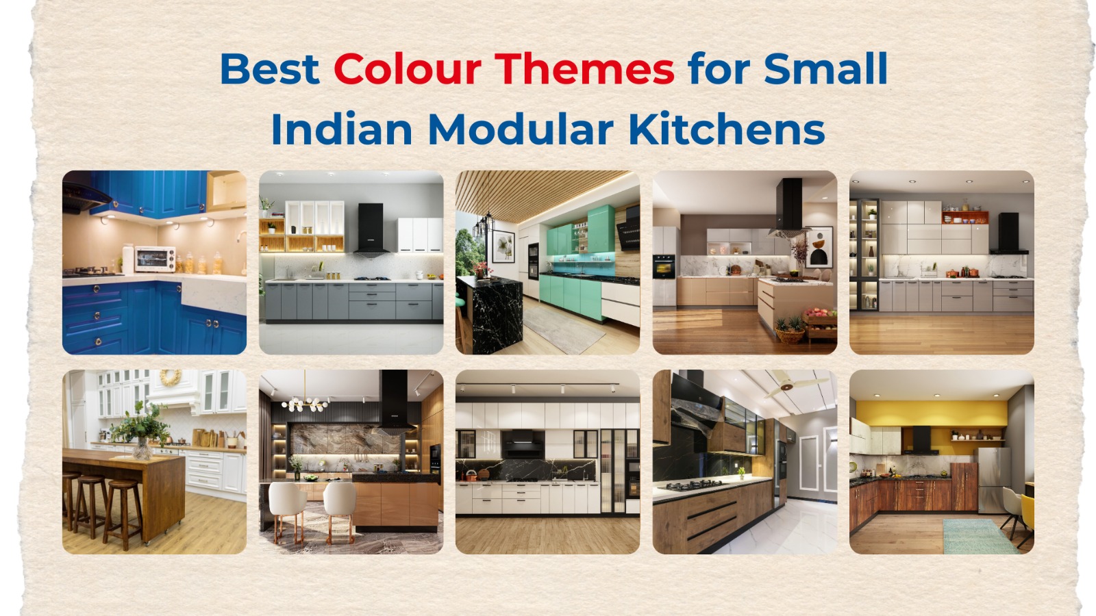 What are the best colour themes for small Indian modular kitchens?