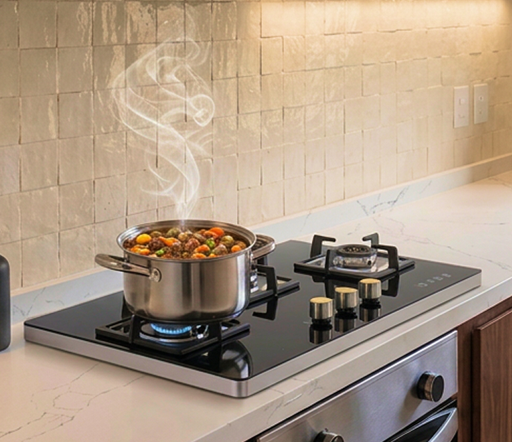Kutchina hob cooking with steam